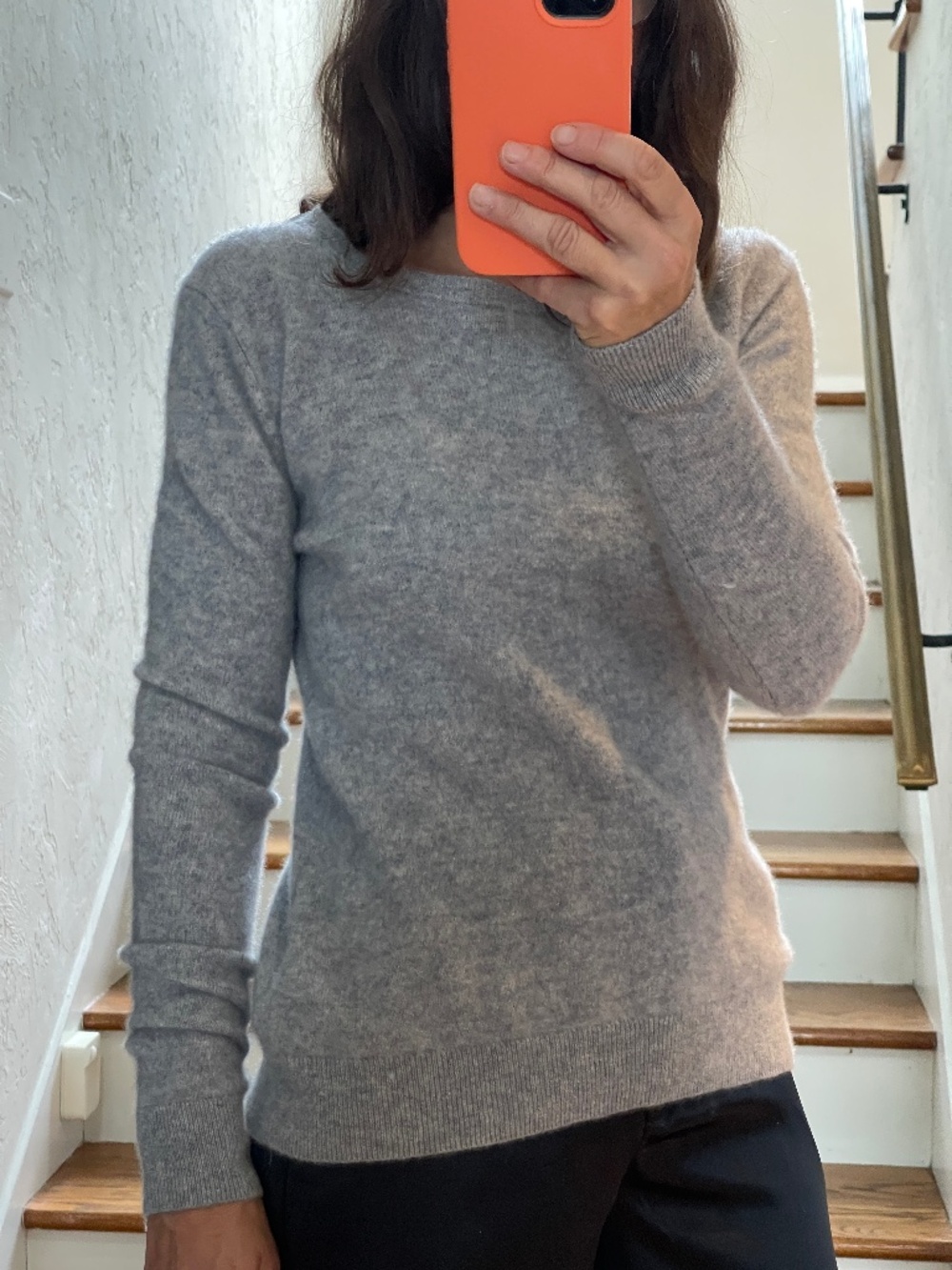 Tahari cashmere light gray classic sweater women M